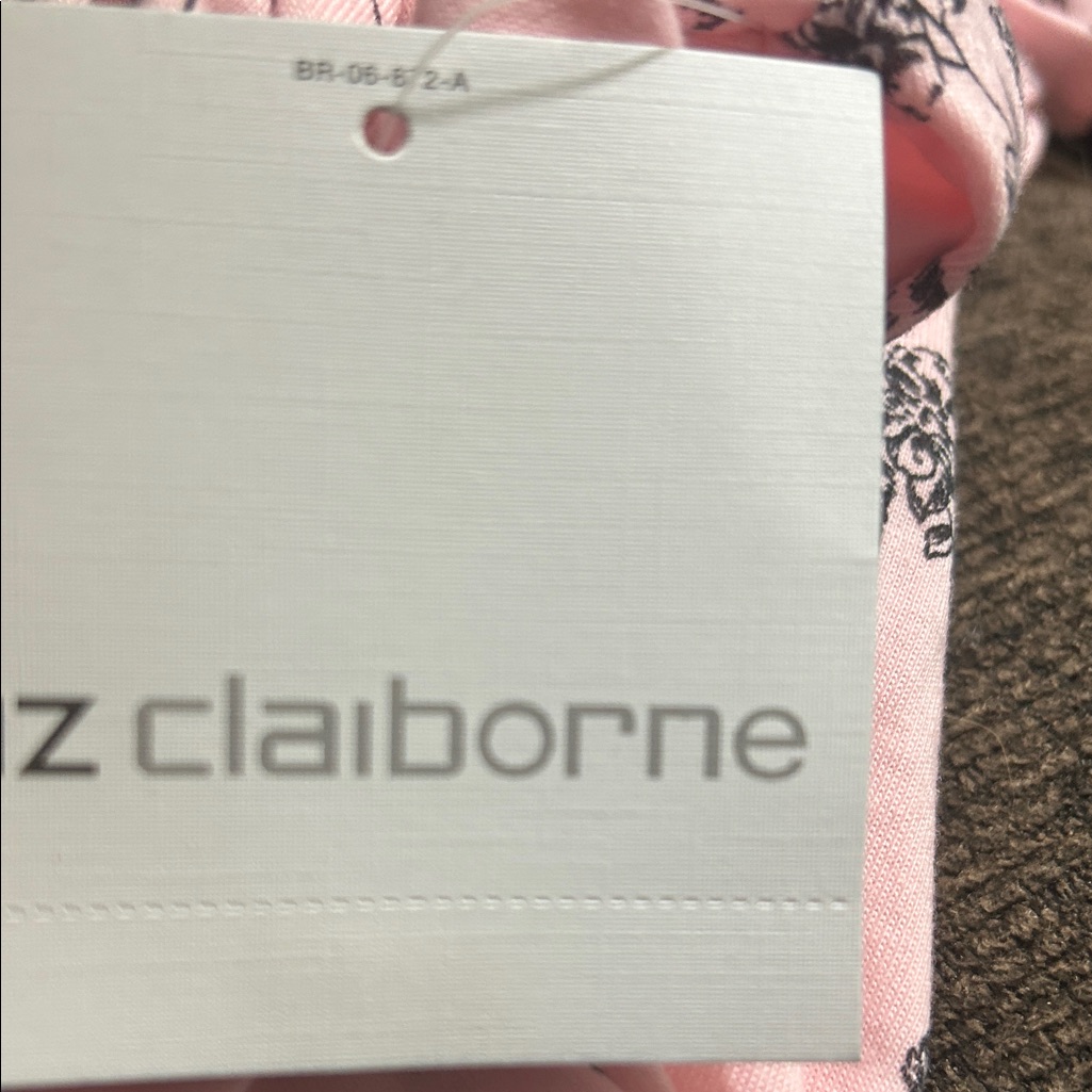 Liz Claiborne Pink Scarf With Black Accents